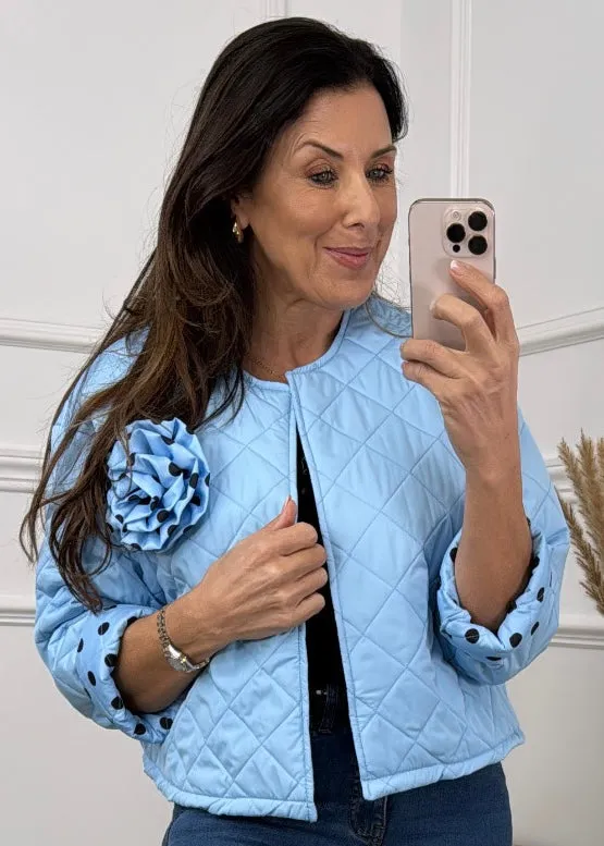 Blandine Baby Blue Polka Dot Lining Jacket