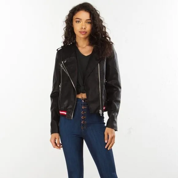 BlankNYC • Faux Leather Bomber Moto Jacket