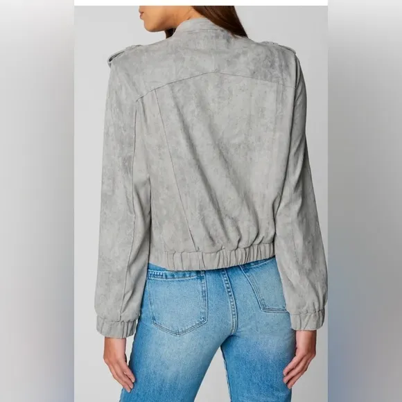 BlankNYC | Vapor Gray Faux Suede Asymmetrical Moto Bomber Jacket Size Medium