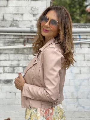 Blush Pink Pleather Jacket