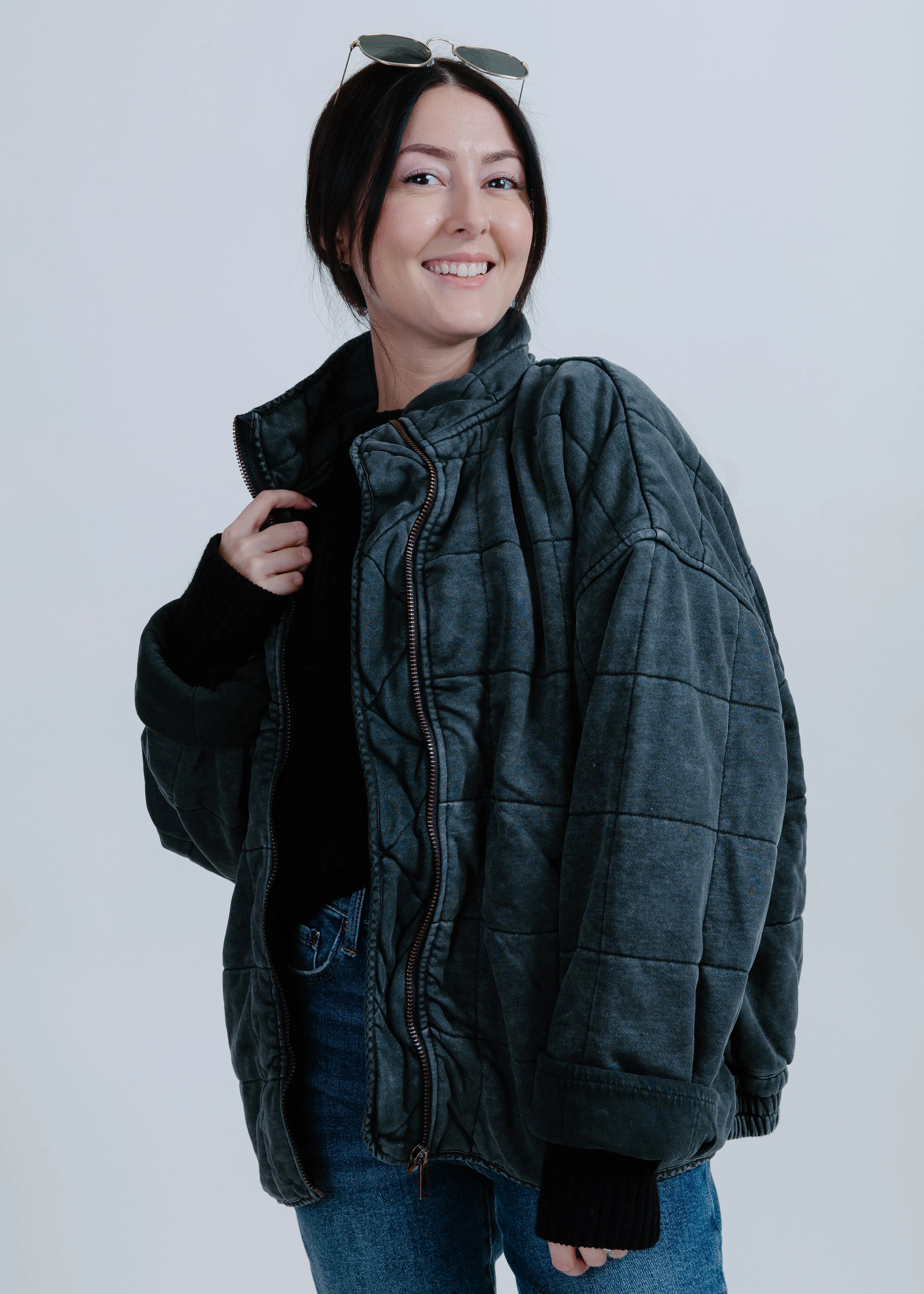 Bobbi Quilted Jacket - Charcoal