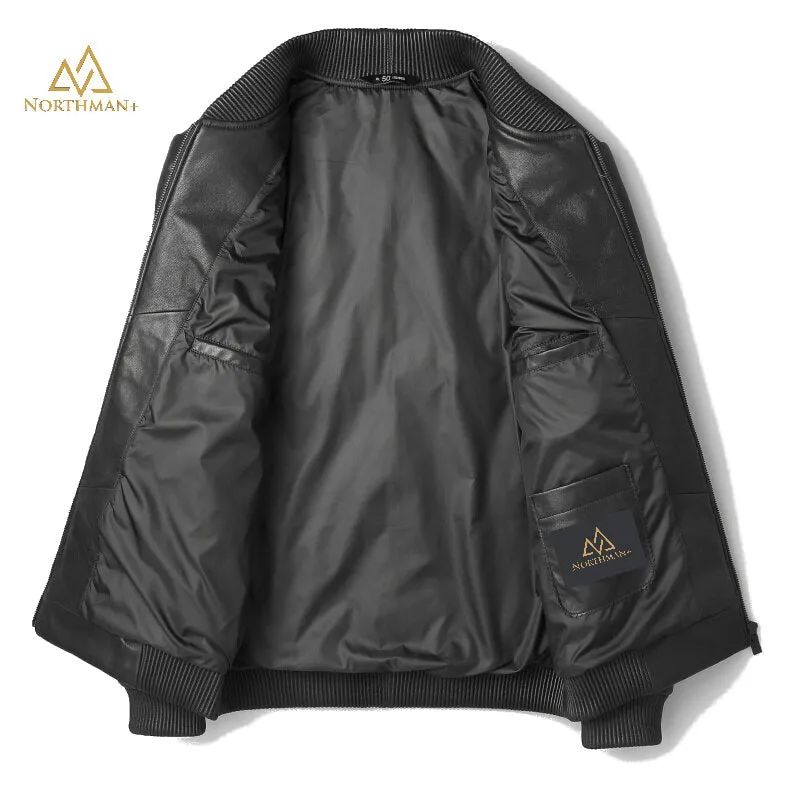Bomber in Leather Puffer