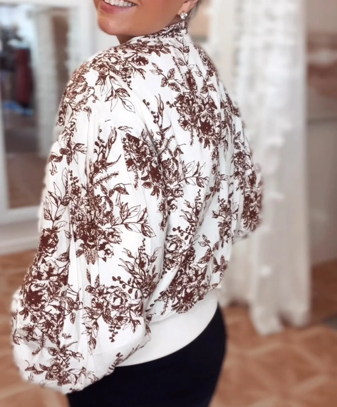 Breyer Quilted Floral Bomber Jacket FINAL SALE