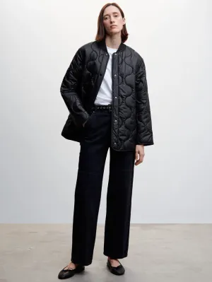 BUNNIES Quilted Bomber Jacket - Black