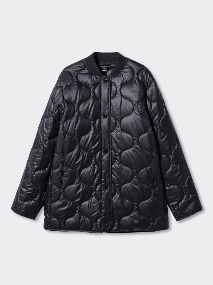 BUNNIES Quilted Bomber Jacket - Black