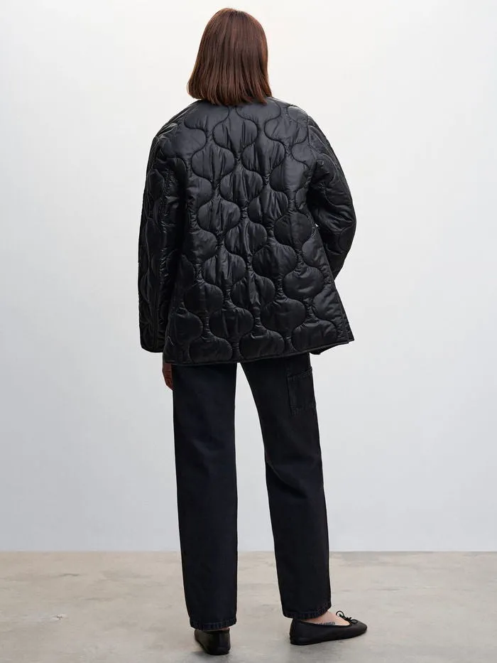 BUNNIES Quilted Bomber Jacket - Black