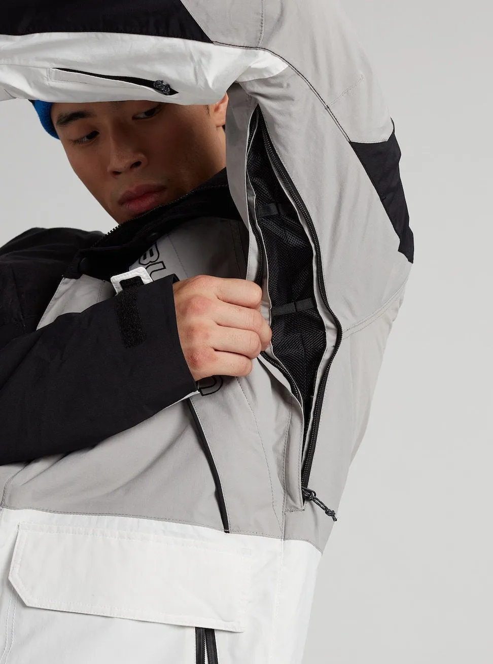Burton Breach Mens Jacket Black / Iron Grey / Stout White