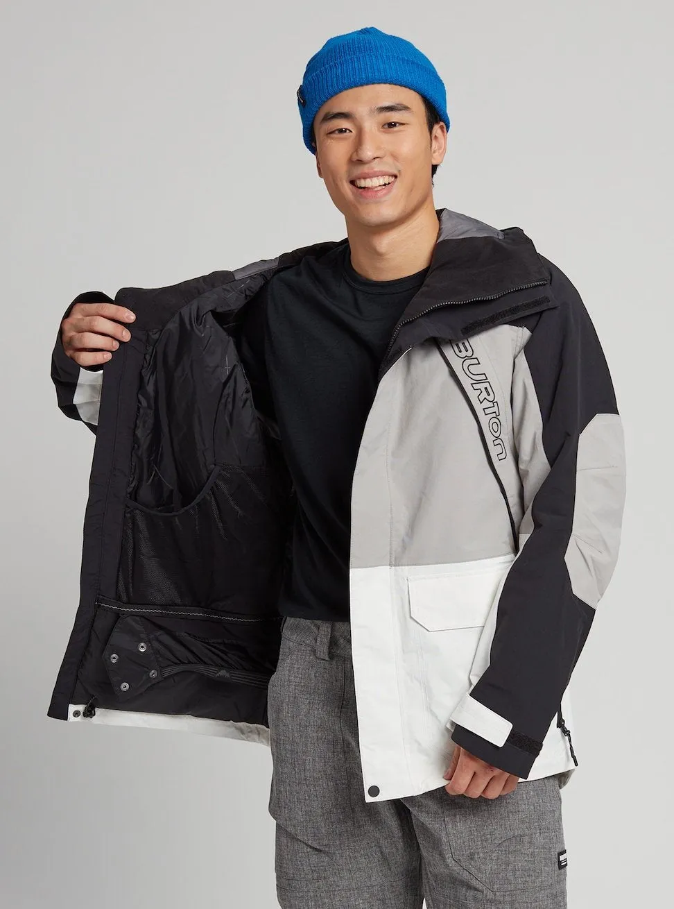 Burton Breach Mens Jacket Black / Iron Grey / Stout White