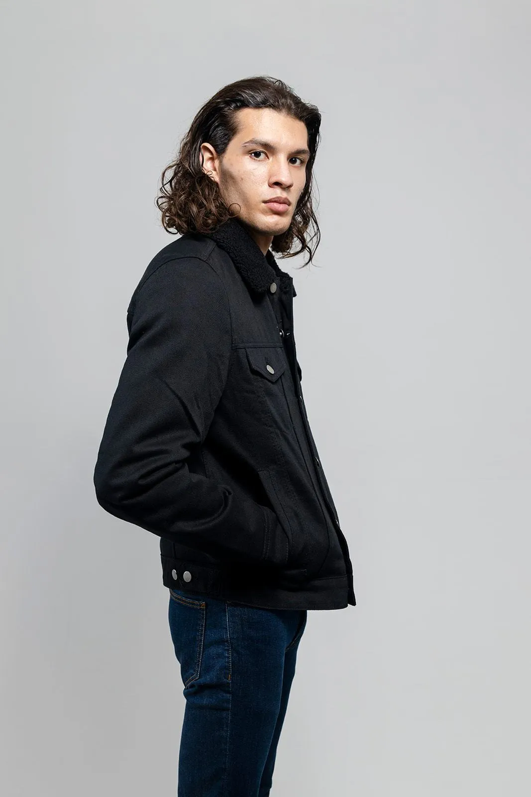 Cain - Men's Faux Shearling Twill Jacket
