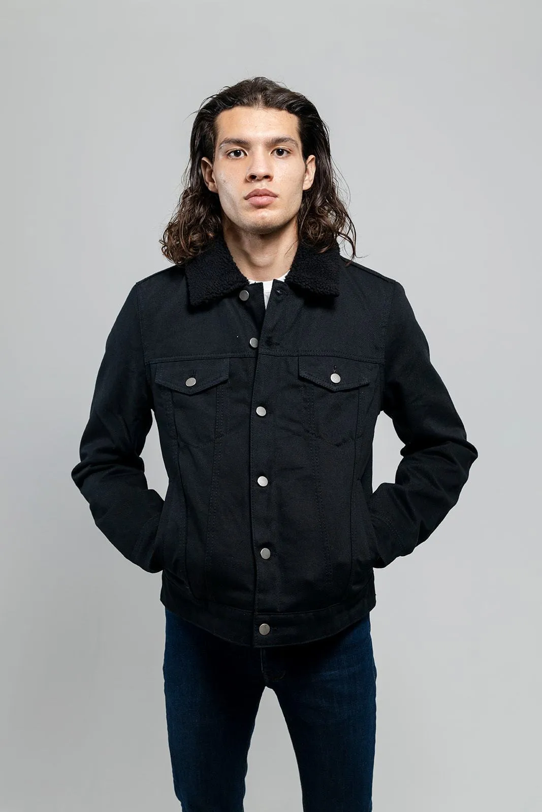 Cain - Men's Faux Shearling Twill Jacket