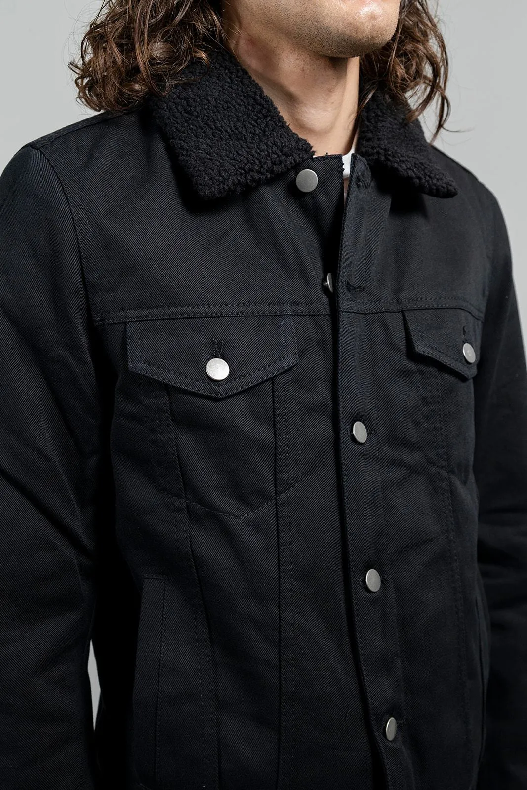 Cain - Men's Faux Shearling Twill Jacket
