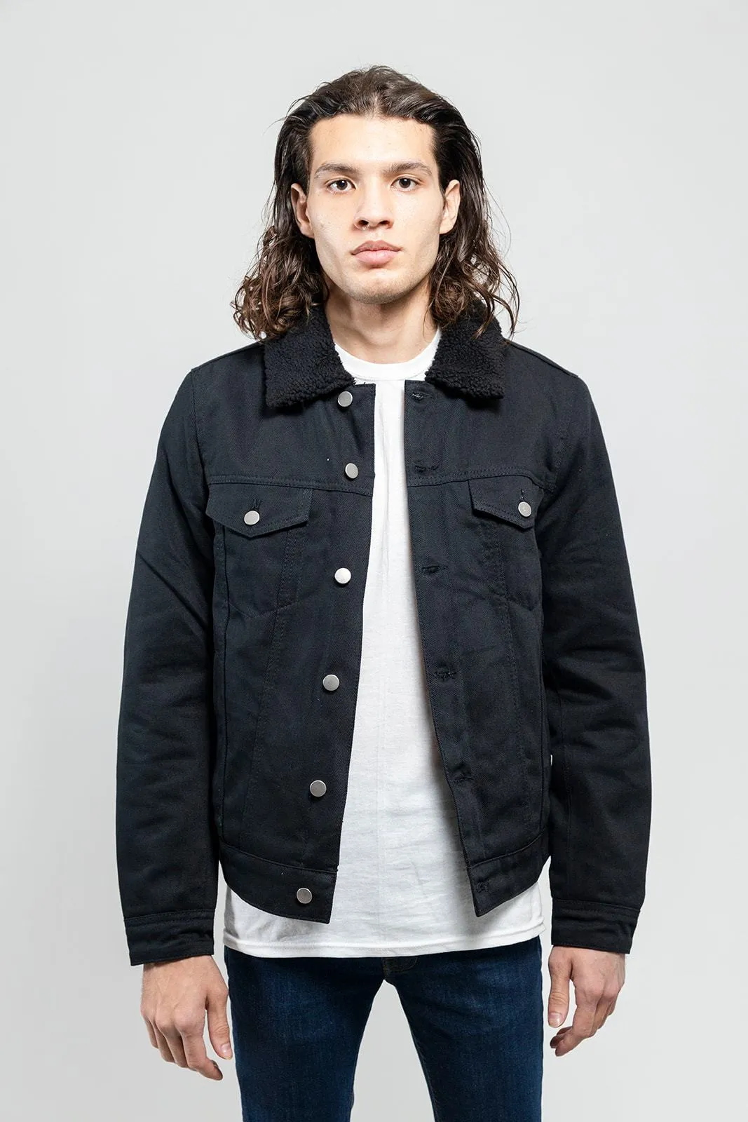 Cain - Men's Faux Shearling Twill Jacket
