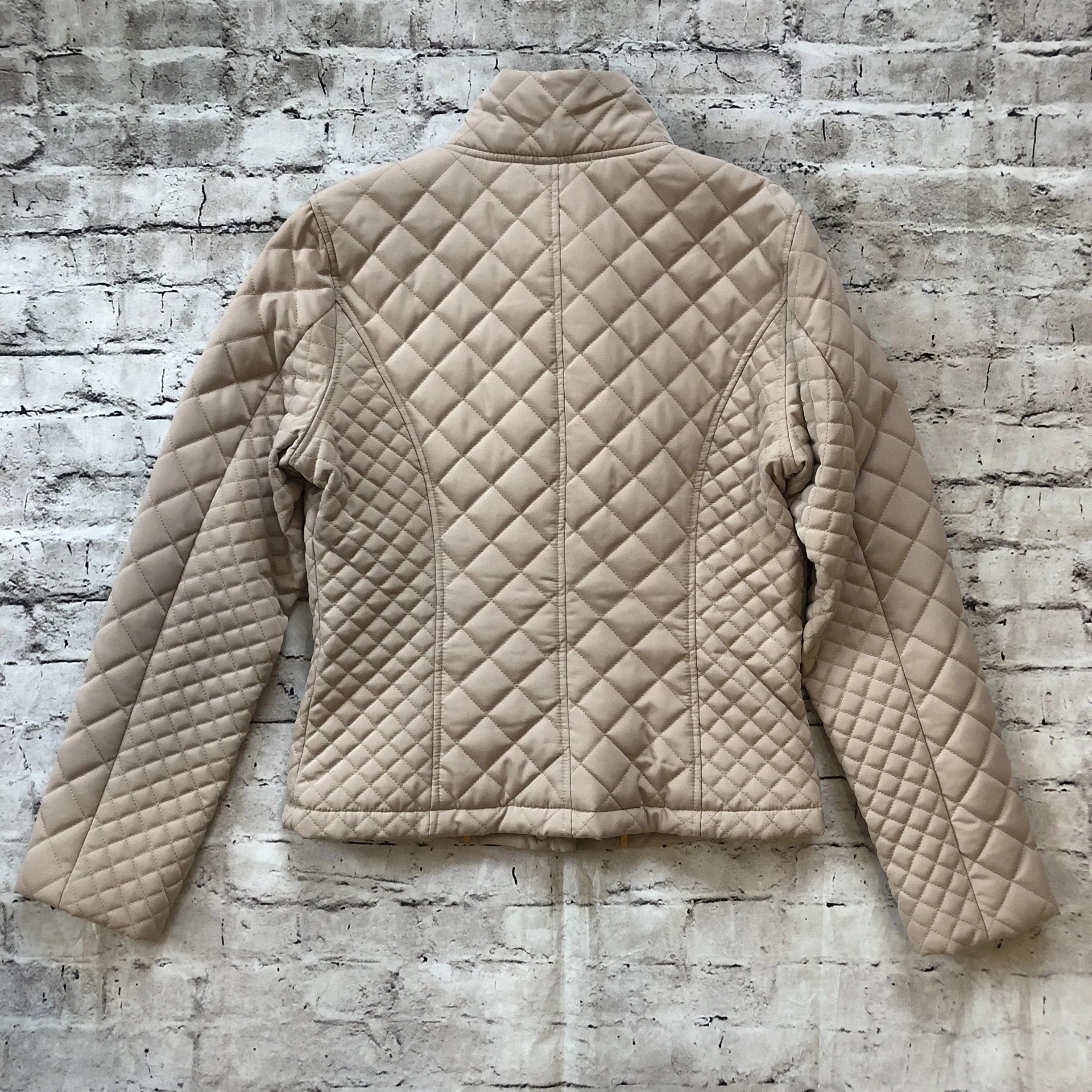 CALVIN KLEIN Tan Fur Lined Quilted Puffer Jacket Size S