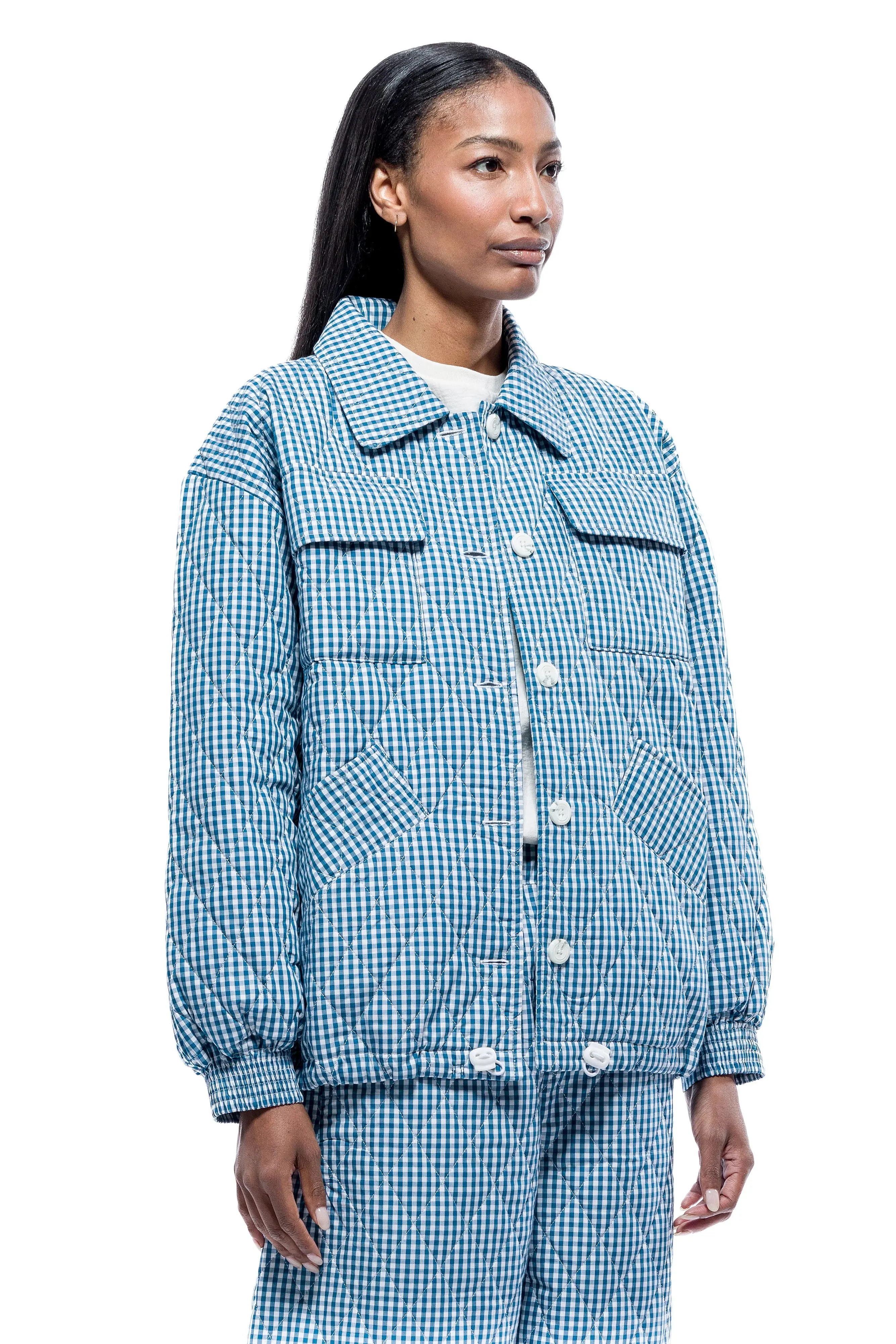 Carlo Jacket in Teal/White | Toit Volant