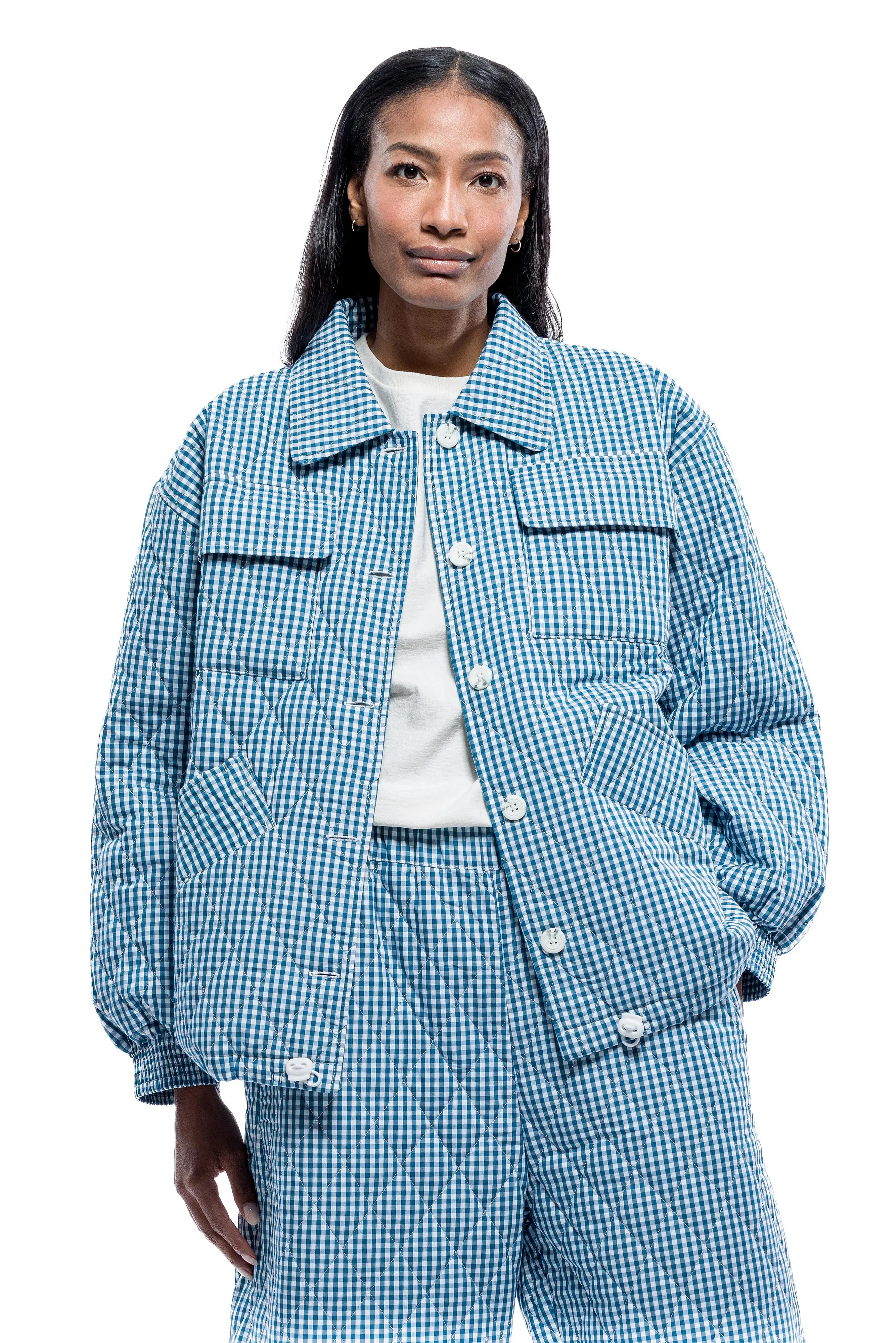 Carlo Jacket in Teal/White | Toit Volant