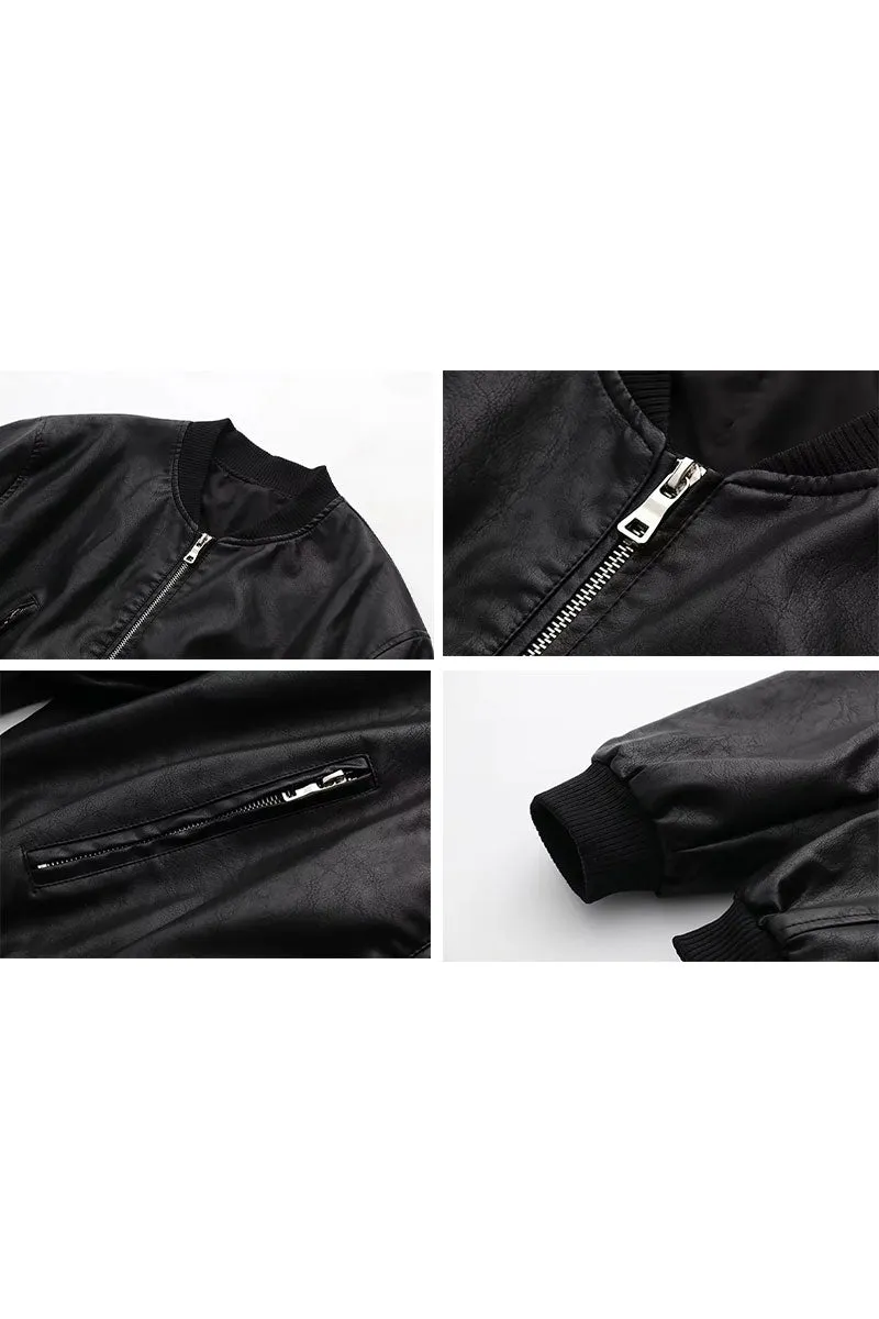 CG0319 Vegan Leather Bomber Jacket