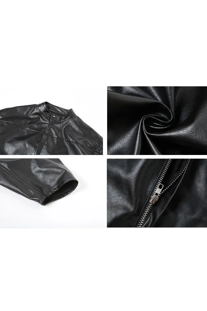 CH0586 Vegan Leather Crop Jacket