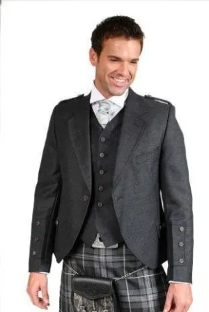 Charcoal Tweed Crail Jacket and 5 Button Waistcoat
