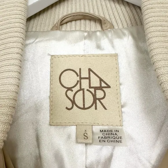 Chaser Faux Lamby Bomber Jacket in Cream