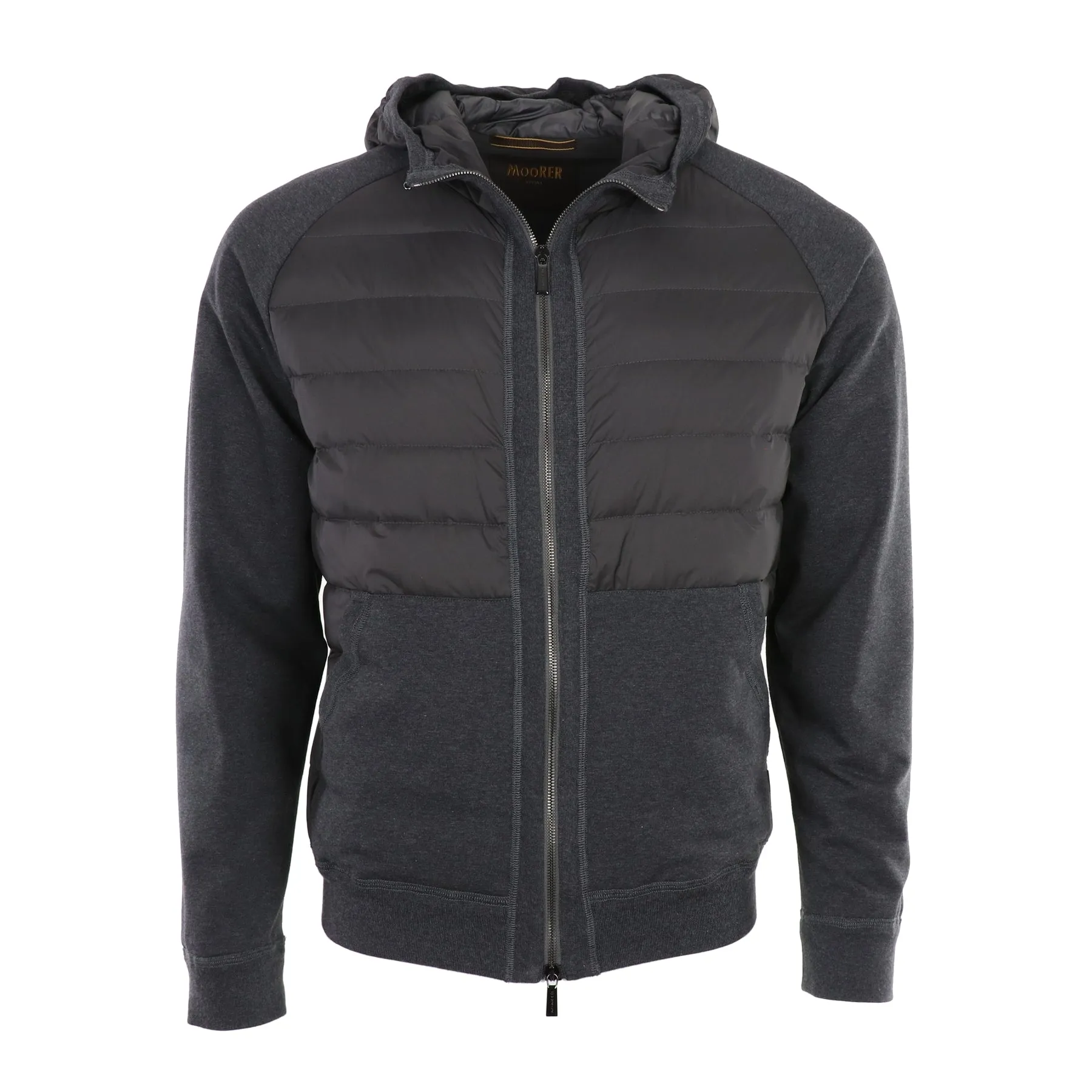 Chirico Hooded Knit Hybrid Bomber in Anthracite