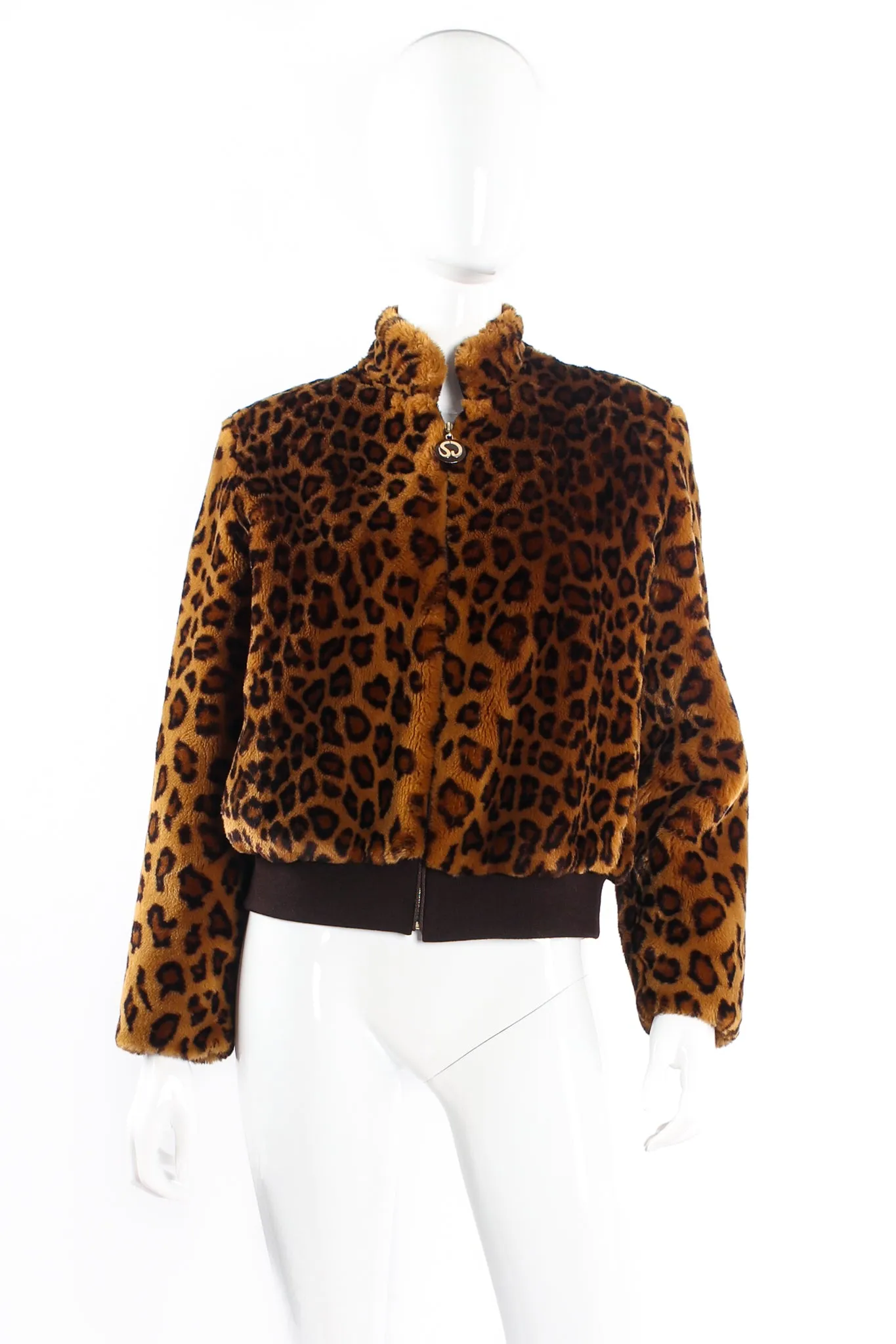 Chubby Faux Leopard Bomber Jacket