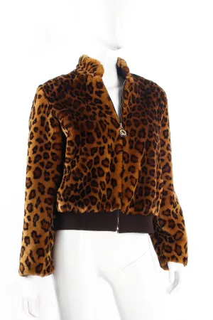 Chubby Faux Leopard Bomber Jacket