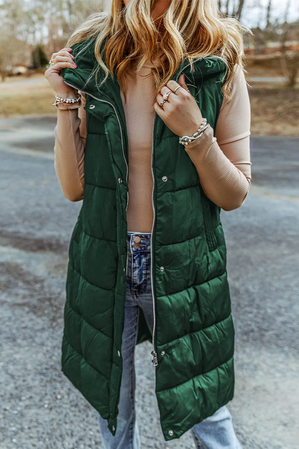 Cold Days Forever Hooded Puffer Vest- 5 Colors (Black, Green, Charcoal, Chestnut, Plum)