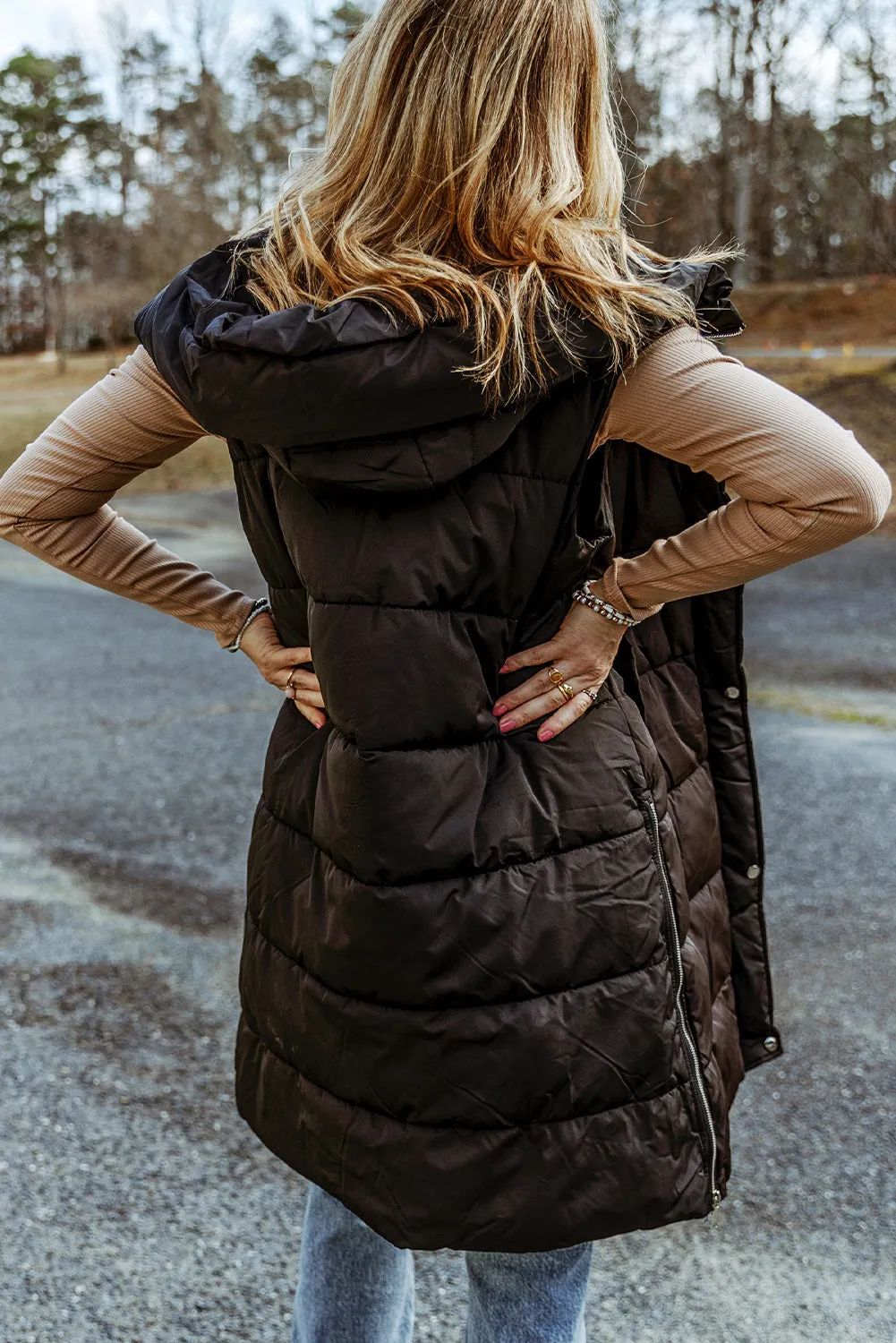 Cold Days Forever Hooded Puffer Vest- 5 Colors (Black, Green, Charcoal, Chestnut, Plum)