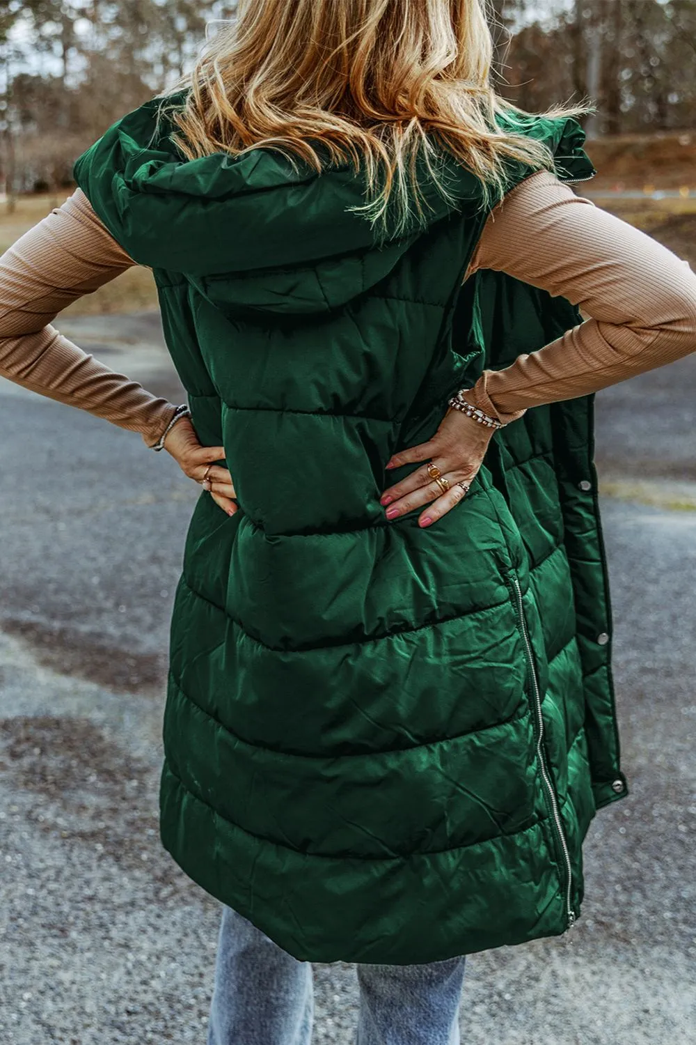 Cold Days Forever Hooded Puffer Vest- 5 Colors (Black, Green, Charcoal, Chestnut, Plum)