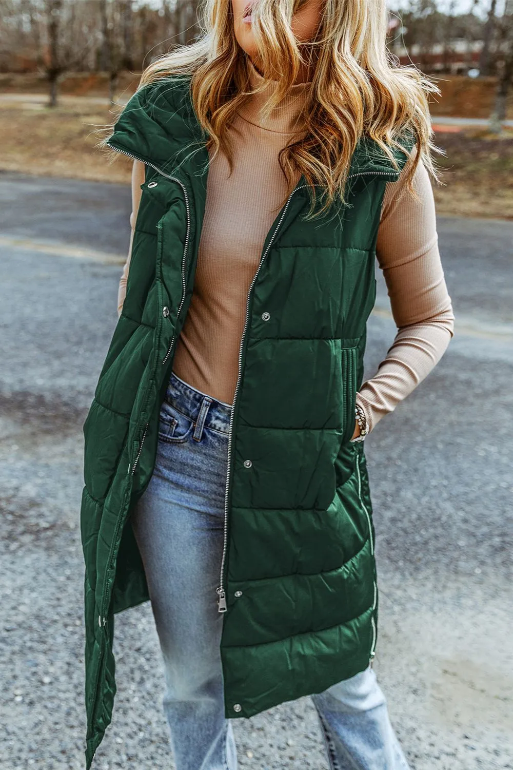 Cold Days Forever Hooded Puffer Vest- 5 Colors (Black, Green, Charcoal, Chestnut, Plum)
