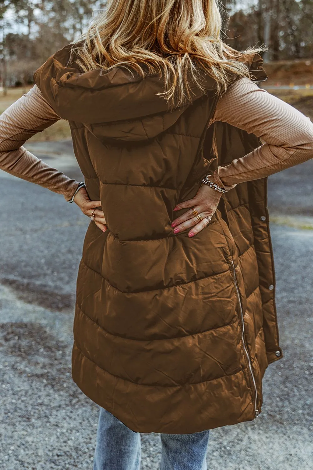 Cold Days Forever Hooded Puffer Vest- 5 Colors (Black, Green, Charcoal, Chestnut, Plum)