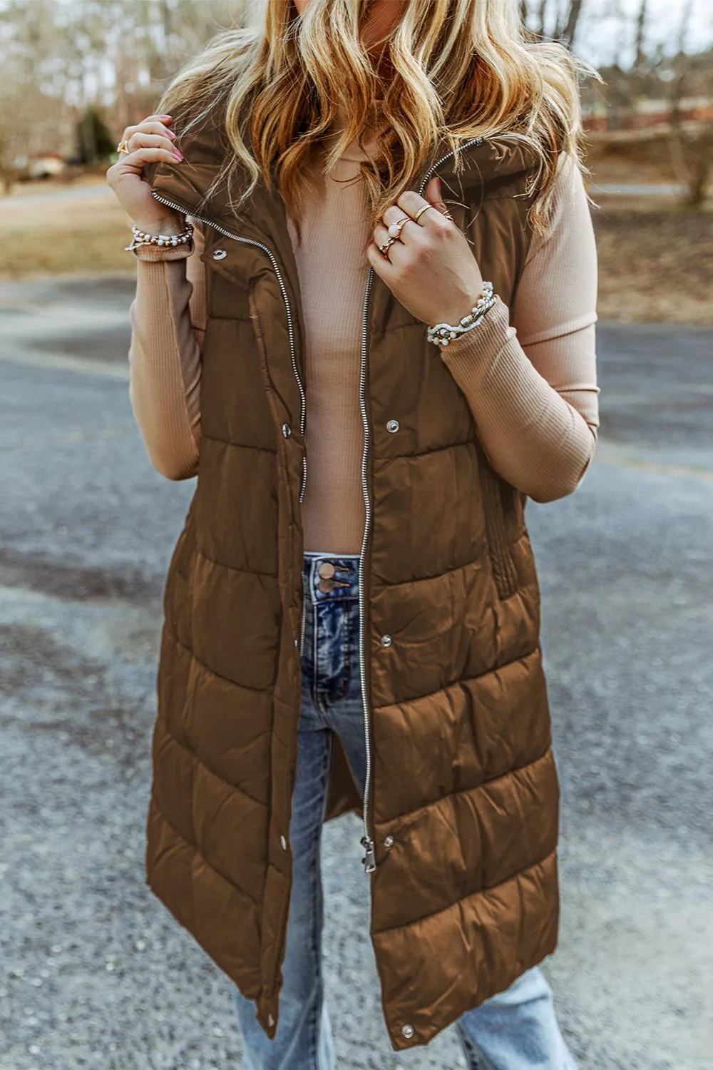 Cold Days Forever Hooded Puffer Vest- 5 Colors (Black, Green, Charcoal, Chestnut, Plum)