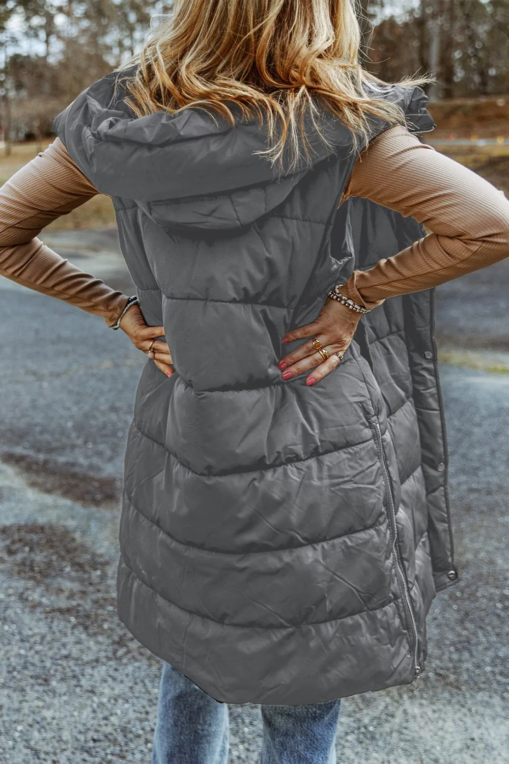 Cold Days Forever Hooded Puffer Vest- 5 Colors (Black, Green, Charcoal, Chestnut, Plum)
