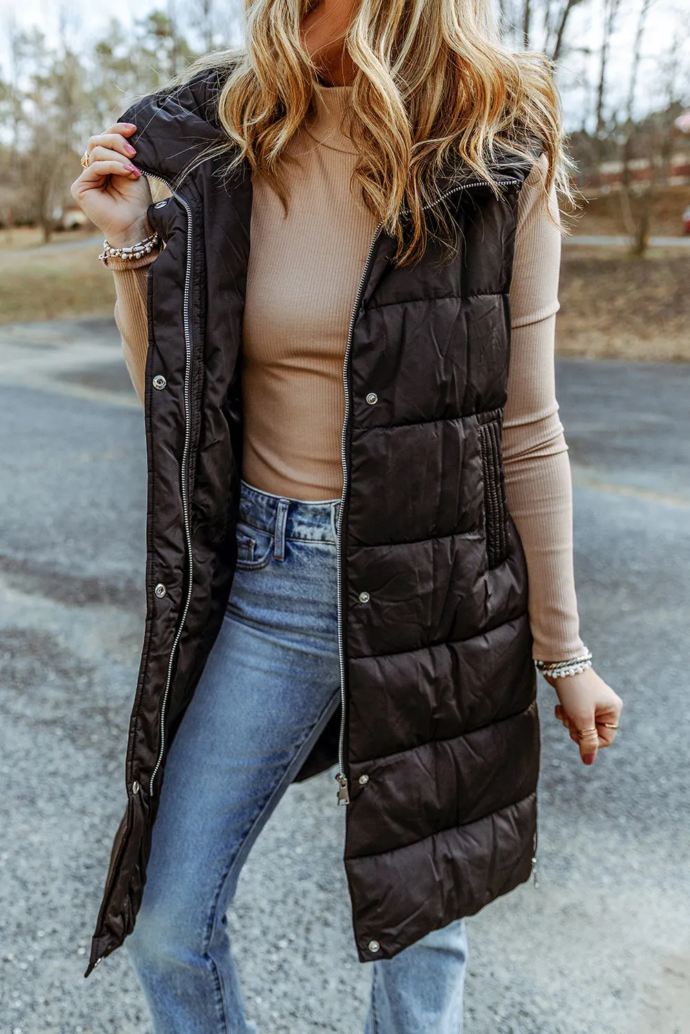 Cold Days Forever Hooded Puffer Vest- 5 Colors (Black, Green, Charcoal, Chestnut, Plum)