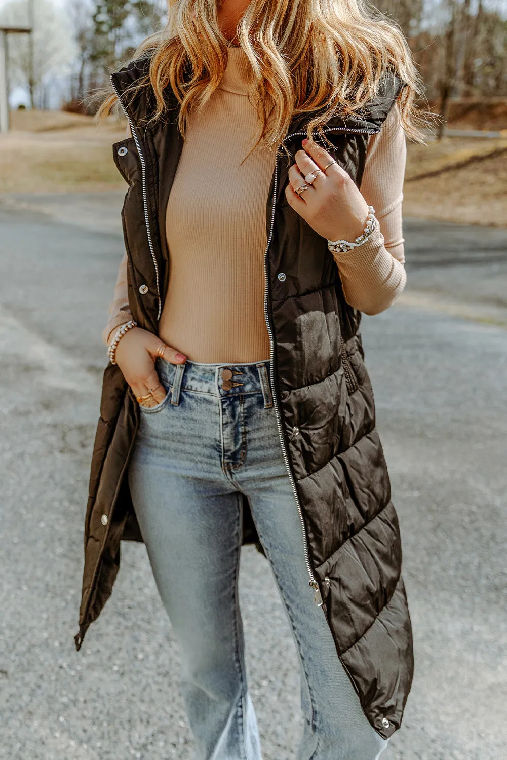 Cold Days Forever Hooded Puffer Vest- 5 Colors (Black, Green, Charcoal, Chestnut, Plum)
