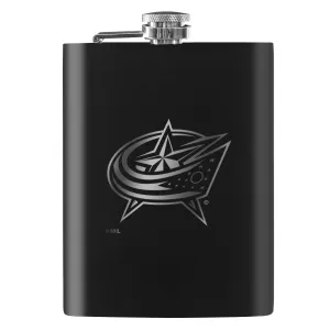 Columbus Blue Jackets Flask | Black Laser-Engraved 8 Oz