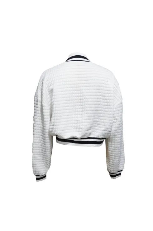 Contrast Quilted Bomber Jacket