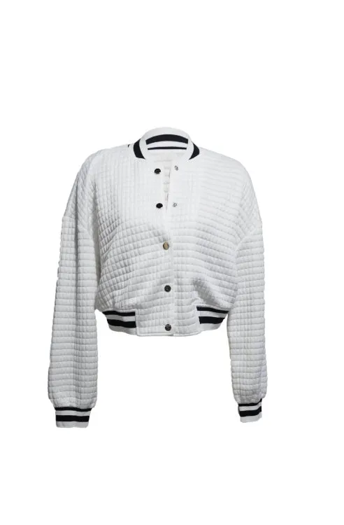 Contrast Quilted Bomber Jacket