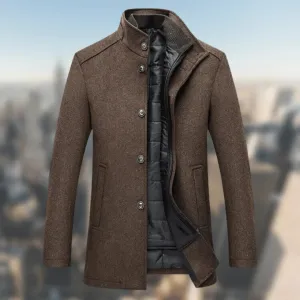 CozyGuard™ | Men's Warm Coat with Standing Collar | Insulated Fabric, Windproof Design & Comfortable Fit