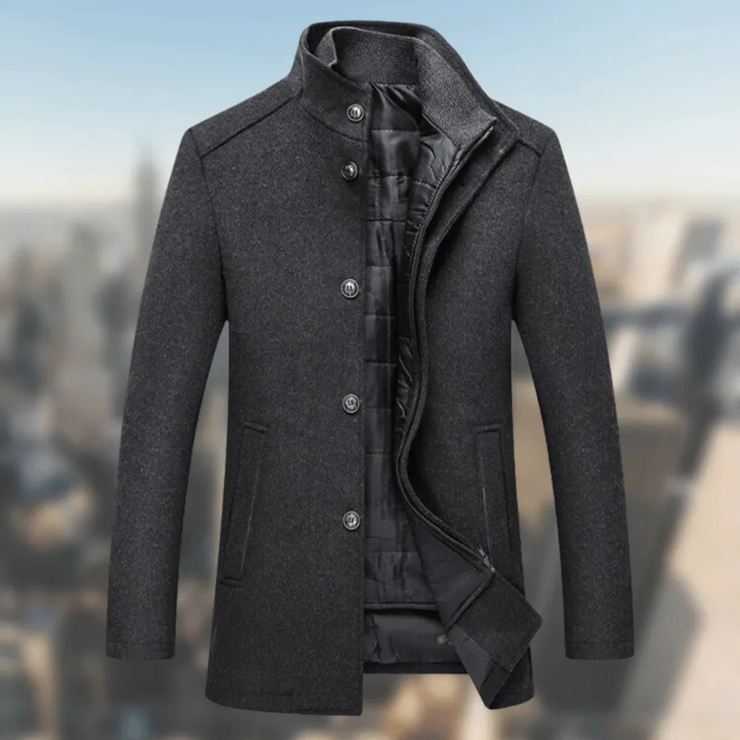 CozyGuard™ | Men's Warm Coat with Standing Collar | Insulated Fabric, Windproof Design & Comfortable Fit