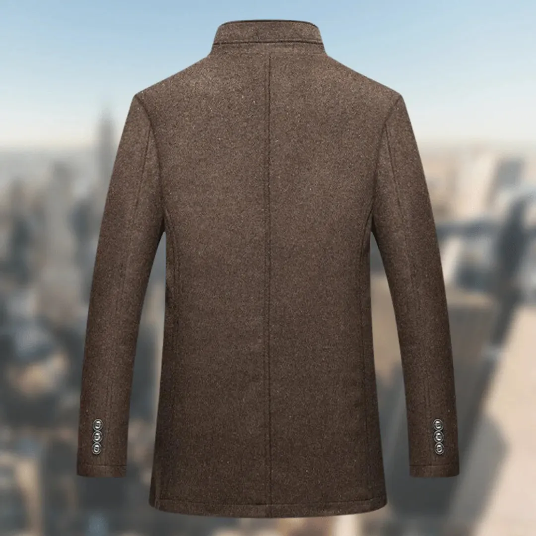 CozyGuard™ | Men's Warm Coat with Standing Collar | Insulated Fabric, Windproof Design & Comfortable Fit