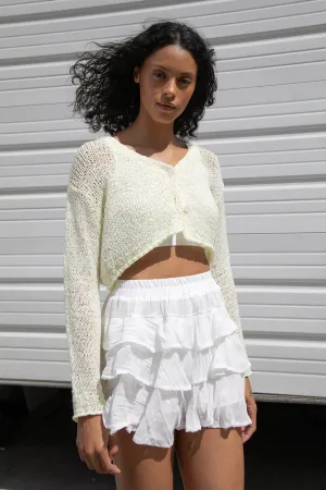 Cropped Crochet Cardigan