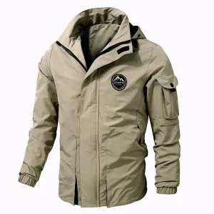 Custom Logo Jacket Hot Sale Fashion Male Designer Coat Casual Outdoor Zipper Coat Winter Jacket  Waterproof Windbreaker