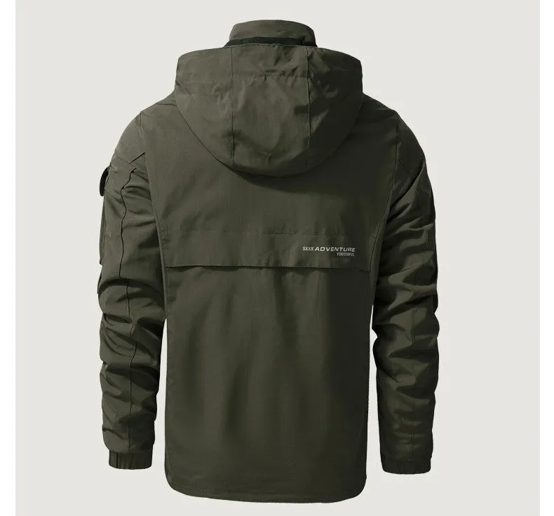 Custom Logo Jacket Hot Sale Fashion Male Designer Coat Casual Outdoor Zipper Coat Winter Jacket  Waterproof Windbreaker