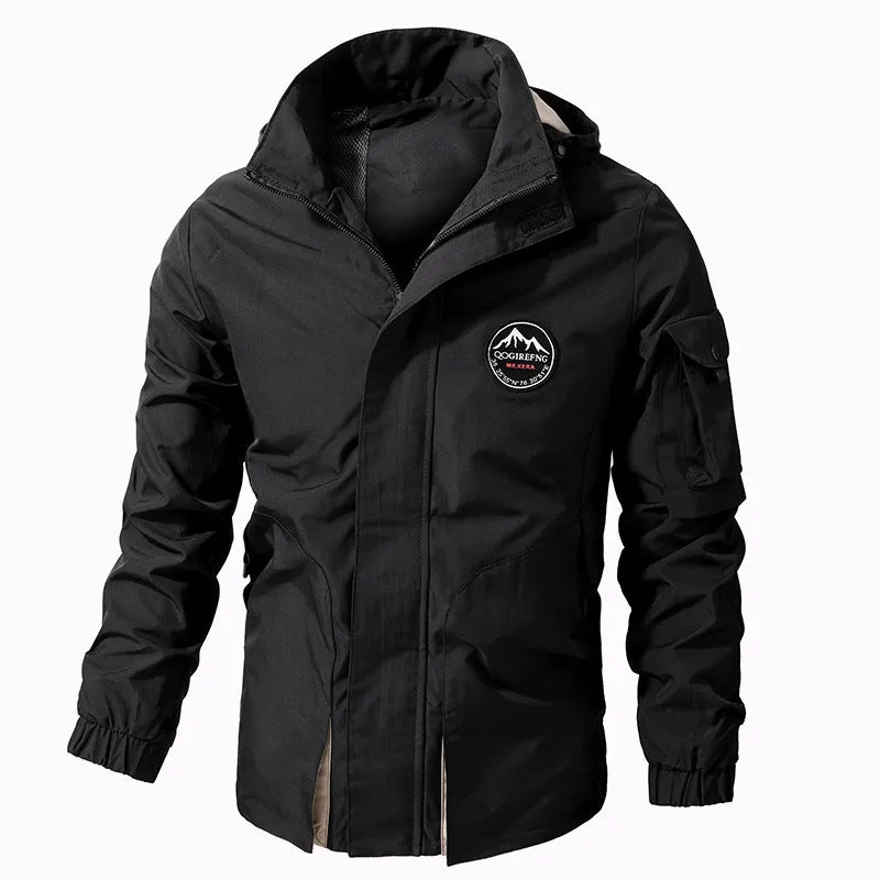 Custom Logo Jacket Hot Sale Fashion Male Designer Coat Casual Outdoor Zipper Coat Winter Jacket  Waterproof Windbreaker