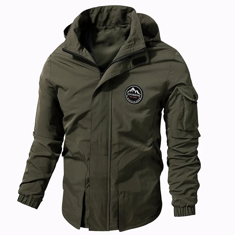 Custom Logo Jacket Hot Sale Fashion Male Designer Coat Casual Outdoor Zipper Coat Winter Jacket  Waterproof Windbreaker