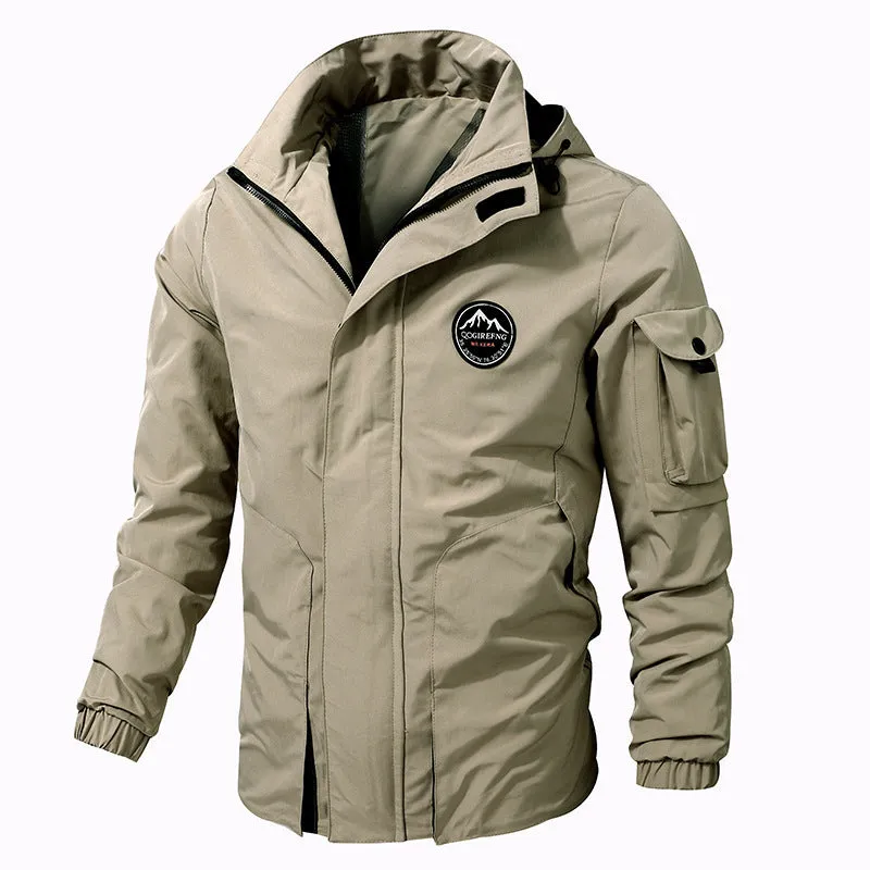Custom Logo Jacket Hot Sale Fashion Male Designer Coat Casual Outdoor Zipper Coat Winter Jacket  Waterproof Windbreaker