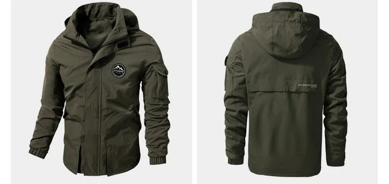 Custom Logo Jacket Hot Sale Fashion Male Designer Coat Casual Outdoor Zipper Coat Winter Jacket  Waterproof Windbreaker