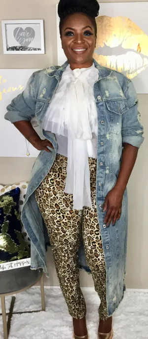 Denim In Distressed Jacket