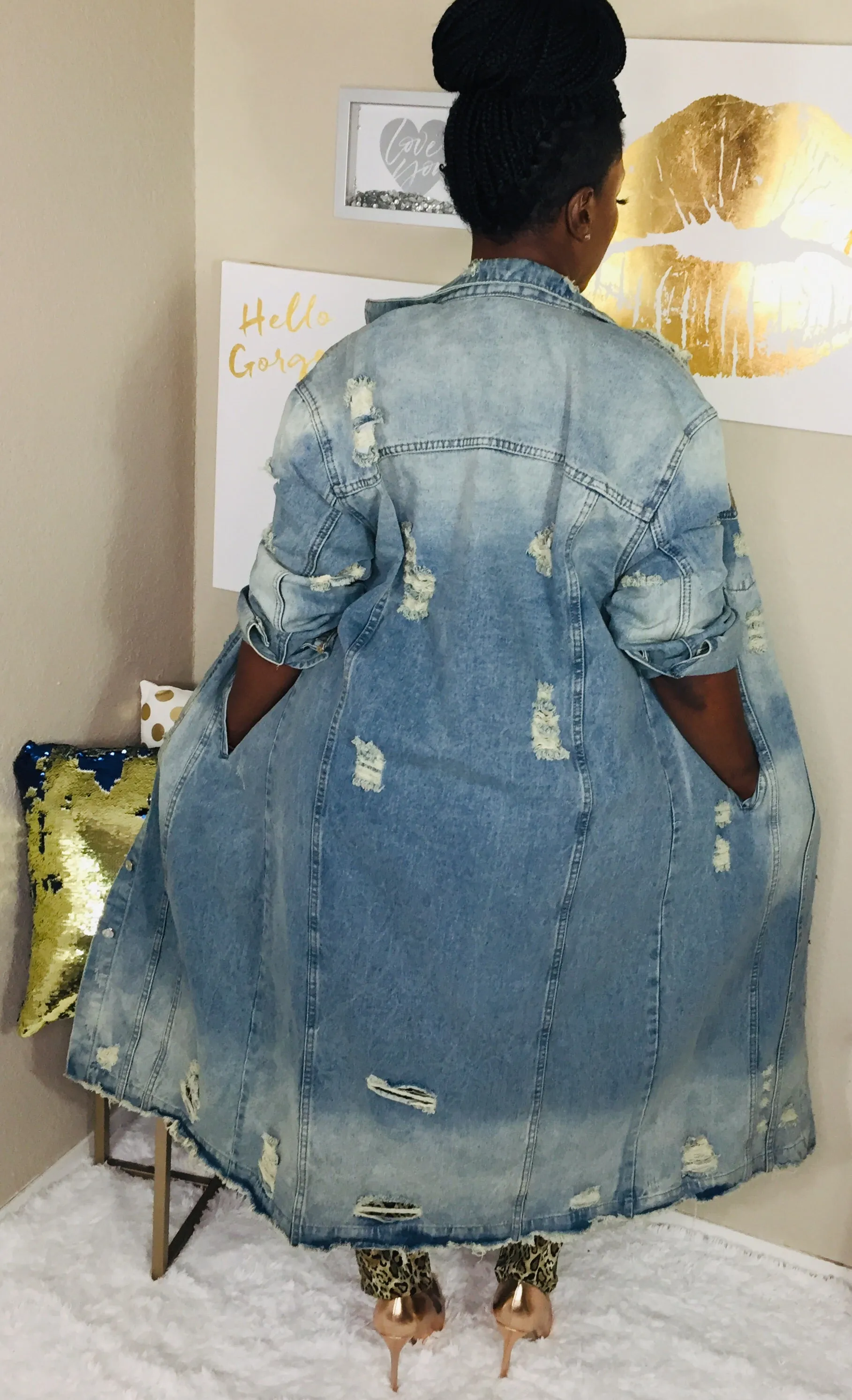 Denim In Distressed Jacket